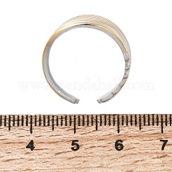 多層構造の304ステンレススチール製カフオープンリング  イオンプレーティング（ip）  ゴールデン·ステンレス鋼色  19mm  usサイズ7 1/4(17.5mm)&nbsp;RJEW-P192-07A