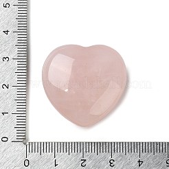 天然ローズクォーツディスプレイ装飾  言葉の勇気の心  30x30x13mm&nbsp;LS-DJEW-H009-01A