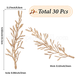 PVCプラスチック人工葉30個  花瓶、ウェディングブーケ、家の装飾用  ライトゴールド  153x55x3mm&nbsp;AJEW-SC0031-62