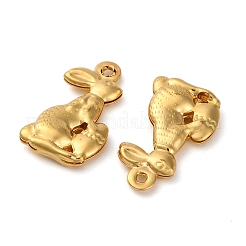 316サージカルステンレスペンダント  うさぎチャーム  18KGP本金メッキ  18x12x3mm  穴：1mm&nbsp;STAS-B072-19G