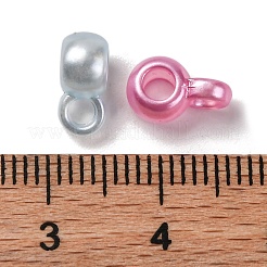 不透明アクリルチューブベイル  ロンデル  ミックスカラー  9.5x6x4.5mm  穴：2.2mm  内径：2.8mm&nbsp;MACR-F080-03
