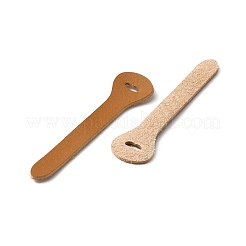牛革のジッパープラーヘッド  バッグスーツケース用  ゴールデンロッド  7x1.7x0.1cm  穴：3.5x9.5mm&nbsp;PURS-WH0005-44C