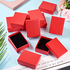 菱形の質感のある厚紙ギフト収納ボックス  長方形  レッド  9x7x3.2cm&nbsp;CON-TAC0010-03A-04