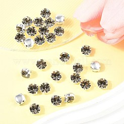 プレシオサ® マキシマ クリスタル 縫い付けカップ  チェコクリスタル  真鍮製爪付き台座付き  719 37 080 チャトン（丸）  銀  ブラックダイヤモンド40010個  ss34（7.05~7.25mm）&nbsp;Y-PRC-SS34-40010-S