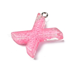 蓄光樹脂チャーム  暗闇で光る  プラチナメッキループ付き  文字L  文字x  23x19.5x5.5mm  穴：1.8mm&nbsp;X1-RESI-I059-X01