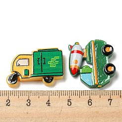 不透明樹脂デコデンカボション  ジュエリー作りのための  車両  16~24x26~32x6~7mm&nbsp;RESI-F052-B09