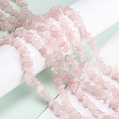天然石ローズクォーツビーズ連売り  チップ  3~16x3~8mm  穴：0.7mm  80~81cm&nbsp;G-G011-14