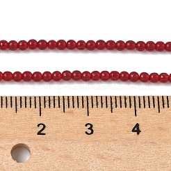 キャッツアイビーズ連売り  ラウンド  暗赤色  2mm  穴：0.7mm  約157個/連  14.17~14.57インチ（36~37cm）&nbsp;CE-C007-A03-2mm