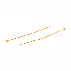 304ステンレススチールアイピン  ゴールドカラー  50mm  穴：2mm  ピン：0.6mm&nbsp;STAS-L244-03E-G