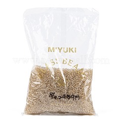 MIYUKIラウンドロカイユビーズ  日本製シードビーズ  8/0  （rr2439)ライトスモーキートパーズゴールド光沢  3mm  穴：1mm  約19000~20500個/ポンド&nbsp;SEED-G008-RR2439