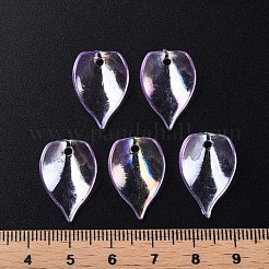 透明なアクリルビーズ  ABカラー  花びら  ミディアム蘭  21x14x1mm  穴：2mm  約2300個/500g&nbsp;MACR-S373-103-C02