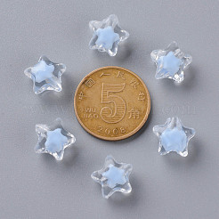 透明なアクリルビーズ  二層ビーズ  多面カット  スター  コーンフラワーブルー  10.5x11x7mm  穴：2mm  約1280個/500g&nbsp;TACR-S152-01A-SS2113