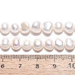 天然養殖淡水パールビーズ連売り  研磨両側  乳白色  4.5~7x6~7.5x3~6.5mm  穴：0.6mm  約28~29個/連  6.69~7.09インチ（17~18cm）&nbsp;PEAR-N027-03B