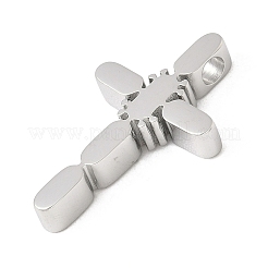 304ステンレスペンダント  クロス  ステンレス鋼色  28x17.5x4mm  穴：3mm&nbsp;STAS-K311-10F-P