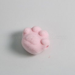 植毛ビーズ  猫の足のプリント  ミックスカラー  18x17mm  20個/袋&nbsp;PW-WG83259-01