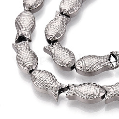 電気メッキガラスビーズセット  魚  銀メッキ  15x8.2x5.3mm  穴：0.9mm  約50個/連  26.77~27.17''（68~69センチメートル）&nbsp;X1-EGLA-T025-03H