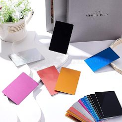 アルミブランク熱転写名刺  laciness＆長方形のプラスチックボックス付き  ミックスカラー  86x54x0.5mm  6pc&nbsp;DIY-NB0004-81