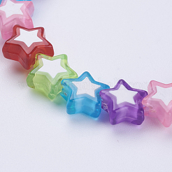 子供用ブレスレット  アクリルビーズのストレッチブレスレット  スター  カラフル  1-3/4インチ（45mm）&nbsp;BJEW-JB03493