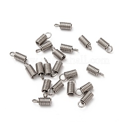 変色に強い304ステンレススチール製ターミネーター  脊髄コイル  ステンレス鋼色  10x4mm  穴：2.5mm&nbsp;STAS-E016-2