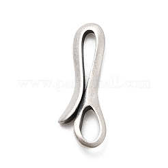 925スターリングシルバーフッククラスプ  マットプラチナカラー  20.5x7.5x2mm  穴：6x3mm&nbsp;STER-A048-09MP