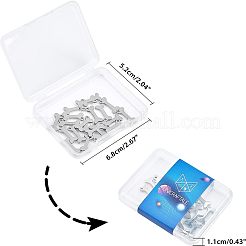 304ステンレススチールチャーム  犬用の骨  ステンレス鋼色  15x6.5x1mm  穴：1.5mm  20個/箱&nbsp;STAS-UN0003-80