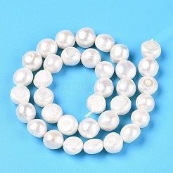 天然養殖淡水パールビーズ連売り  研磨両側  アンティークホワイト  8~11x8~12.5x5.5~9mm  穴：0.6mm  約34~35個/連  14.57''（37センチメートル）&nbsp;PEAR-N014-10D