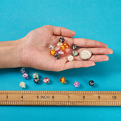 樹脂ビーズ  模造琥珀  ラウンド  ジュエリーネックレスブレスレットイヤリングアクセサリー作り用  ミックスカラー  10mm  穴：2mm&nbsp;RESI-PJ0001-01