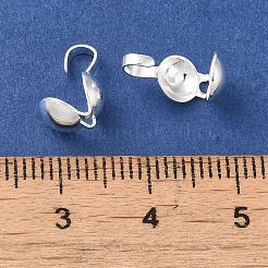 真鍮製ダルマチープ  カロット終了  クラムシェルノットカバー  カドミウムフリー＆鉛フリー  銀  10.5x5.5mm  穴：1.2mm&nbsp;FIND-Z039-06S