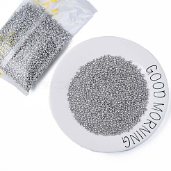 色光沢チェコガラスシードビーズ  メタリックカラー  2穴デュオビーズ  オーバル  グレー  5x3.5x2.5mm  穴：0.9mm  約500 G /袋&nbsp;SEED-N004-005-E01