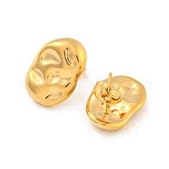 楕円形 304 ステンレススチール製イヤリング  女性用スタッドピアス  ゴールドカラー  17x12mm&nbsp;EJEW-L290-014G