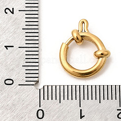 304ステンレススチールスプリングリング留め金  イオンプレーティング（ip）  リング  18KGP本金メッキ  15x13x4mm  穴：8mm&nbsp;STAS-P431-14G