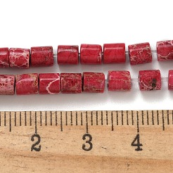 ナチュラルインペリアルジャスパービーズ連売り  染め  コラム  暗赤色  4~4.5x4mm  穴：0.5mm  約85~88個/連  15.2''（38.5センチメートル）&nbsp;G-P460-06H
