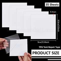 35枚入り 正方形 TPU テント修理テープ  透明パンク修理パッチテープ  透明  90x89x0.4mm&nbsp;TOOL-BC0003-47