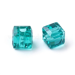 電気メッキガラスビーズ  多面カットキューブ  ミックスカラー  4x4x4mm  穴：1mm&nbsp;X-EGLA-L007-M01