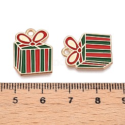 クリスマステーマ合金エナメルペンダント  ライトゴールド  鉛フリー＆カドミウムフリー  ボックス  19x15x1mm  穴：1.8mm&nbsp;ENAM-T020-33C