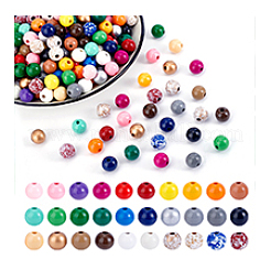 360個 30色木製ヨーロピアンビーズ  大穴ビーズ  ラウンド  ミックスカラー  16x14.5mm  穴：4mm  12個/カラー&nbsp;WOOD-PH0003-32