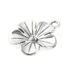 合金のチベット風チャーム  花  アンティークシルバー  23x19.5x3mm  穴：2mm&nbsp;FIND-K022-01AS