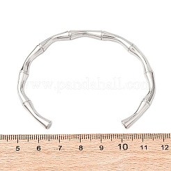 304ステンレススチール製カフバングル  女性用竹ジョイントバングル  ステンレス鋼色  1/4インチ（0.5cm）  内径：2-3/8インチ（6cm）&nbsp;BJEW-B150-01P