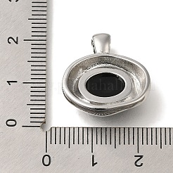 真鍮チャーム  ガラスと  楕円形のチャーム  プラチナ  21x20x10mm  穴：5x3.5mm&nbsp;KK-K388-22P