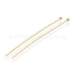 真鍮のボールヘッドピン  長持ちメッキ  18KGP本金メッキ  50x0.8mm  20ゲージ  ヘッド：2mm&nbsp;X-KK-G331-10-0.8x50