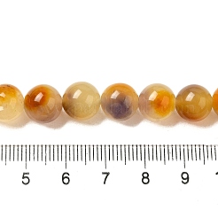 天然染め白翡翠ビーズ連売り  ラウンド  ペルー  直径10~10.5mm  穴：1mm  約37個/連  14.76''~14.80''（37.5~37.6センチメートル）&nbsp;G-M402-C04-14