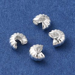 真鍮製つぶし玉カバーカシメ玉カバー  カドミウムフリー＆鉛フリー  銀  4x2.5mm  穴：2.5mm&nbsp;X-FIND-Z039-13A-S