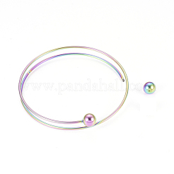 イオンプレーティング（IP）304ステンレススチールバングル製造  虹色  2-1/2インチ（6.5cm）&nbsp;MAK-K019-01M