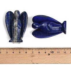 天然ラピスラズリ彫刻の天使像  風水エネルギーストーンギフト、自宅、オフィス、デスクトップの装飾用  35~38x18.5~20x50~53mm&nbsp;G-O200-03J-03