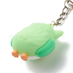 4 個の pvc 漫画フクロウキーホルダー  鉄のキーホルダーリングと鉄のオープン丸カン付き  ミックスカラー  10cm  4個/セット&nbsp;KEYC-JKC00356