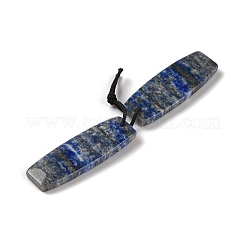 天然ラピスラズリペンダント2個  宝石 チャーム  長方形  38x13x4mm  穴：1mm.&nbsp;G-A228-02I