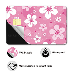 PVC プラスチック防水カード ステッカー  銀行カードの装飾用の粘着カードスキン  長方形  花  186.3x137.3mm&nbsp;DIY-WH0432-164
