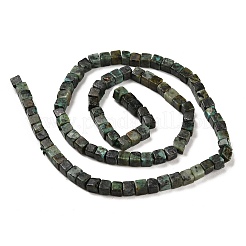 天然アフリカンターコイズ（ジャスパー）ビーズ連売り  キューブ  4~4.5x4~4.5x4~4.5mm  穴：0.8mm  約90個/連  15.20~15.35インチ（38.6~39cm）&nbsp;G-G002-A03