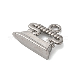 304ステンレスペンダント  電気アイロンチャーム  ステンレス鋼色  17x18x6mm  穴：2.5mm&nbsp;STAS-N103-45P
