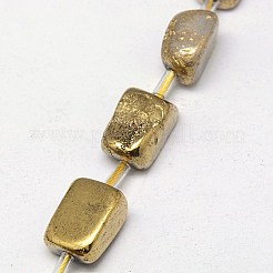 電気メッキ加工を施した天然のドゥルージー水晶の立方体ビーズの連  染め  10~16x4~12x4~8mm  穴：1mm  約20個/連  15.74インチ&nbsp;G-L043-07